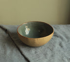 Yellow bowl with ciel glaze