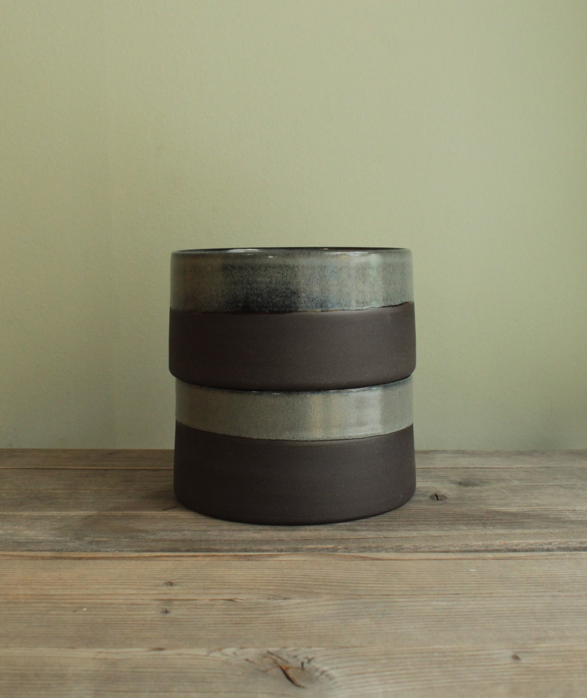 Dark sage serving bowl - small