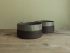 Dark sage serving bowl - small