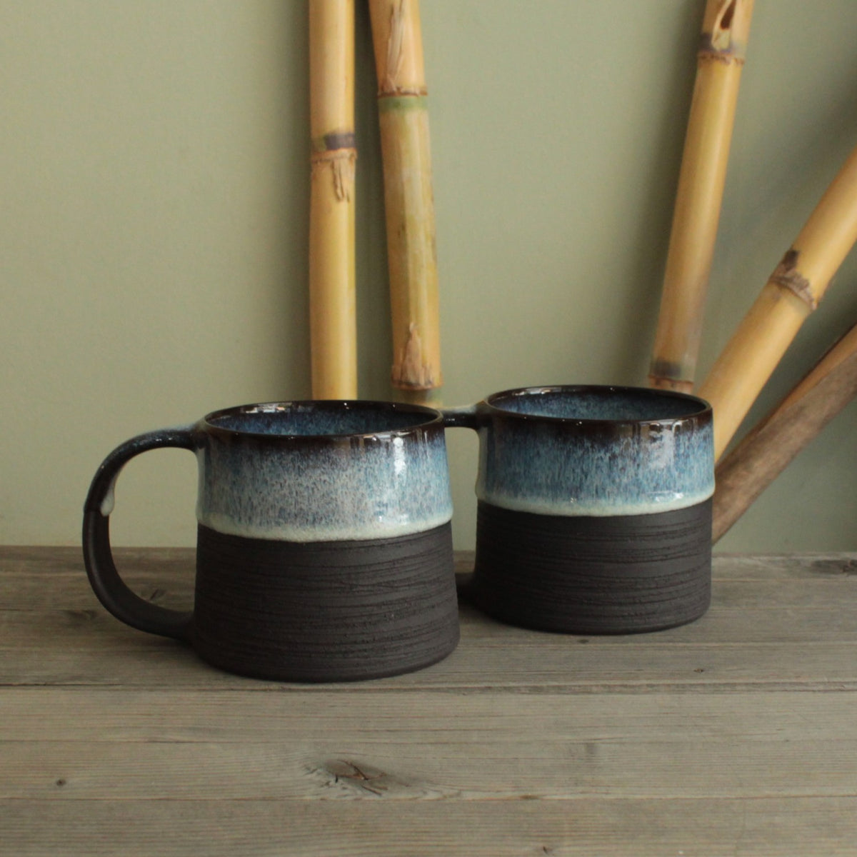 300ml Textured fog blue mug