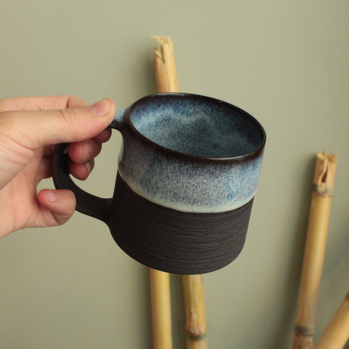 300ml Textured fog blue mug