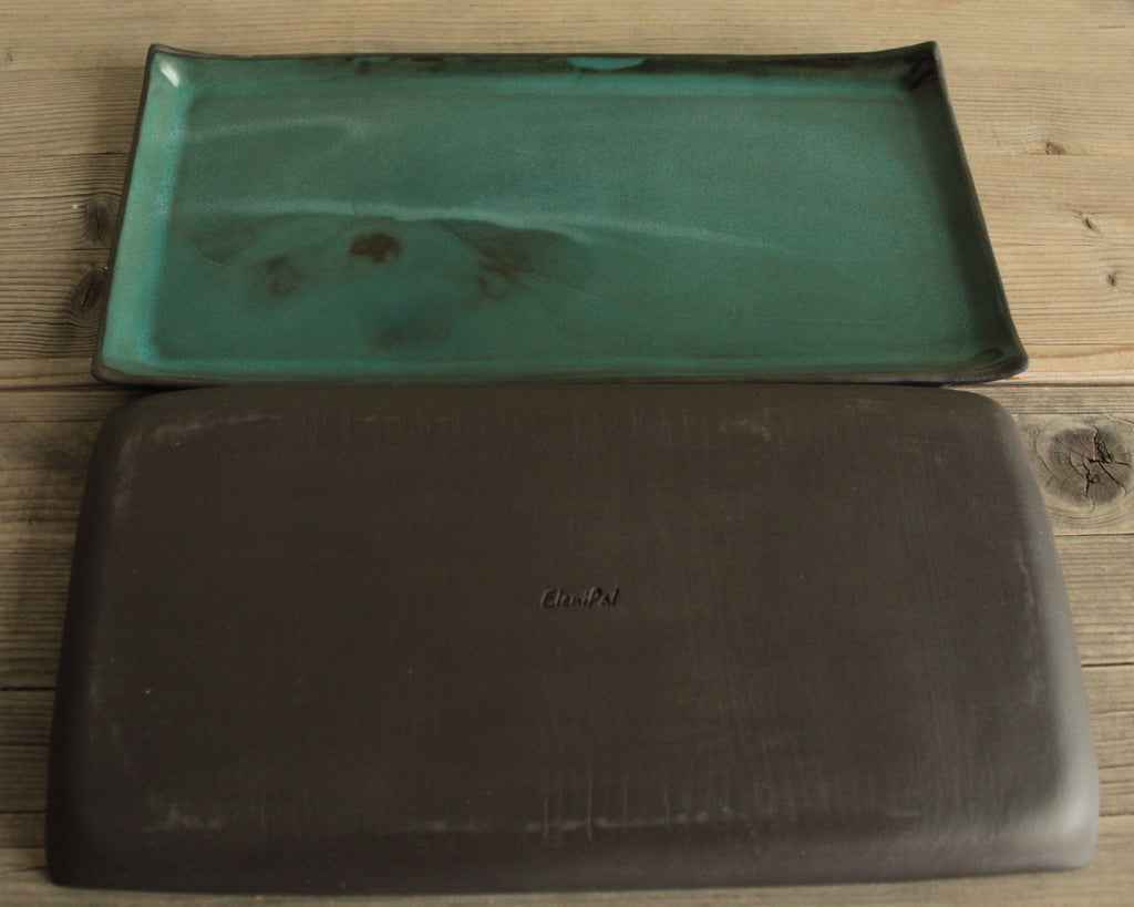 Rectangular serving platter - botanical green