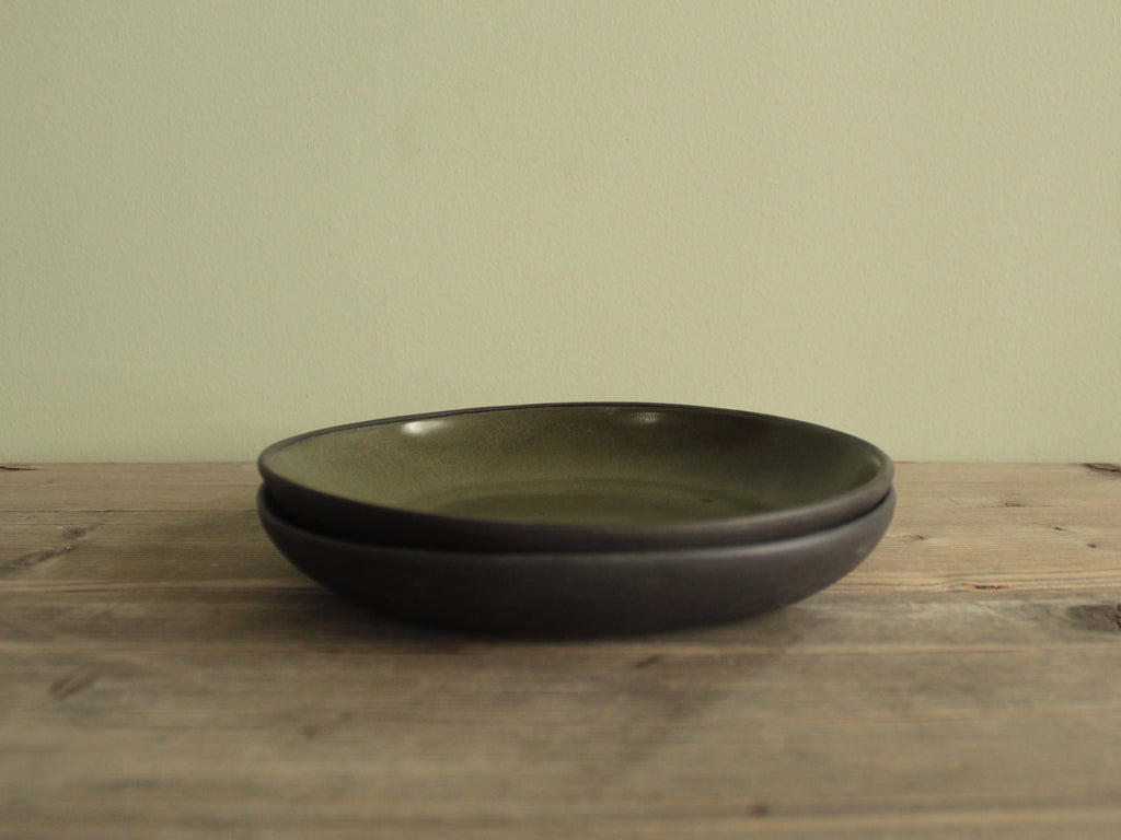 Semi-deep plate (Olive green)