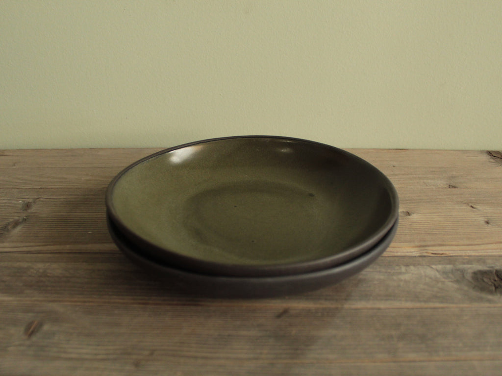 Semi-deep plate (Olive green)