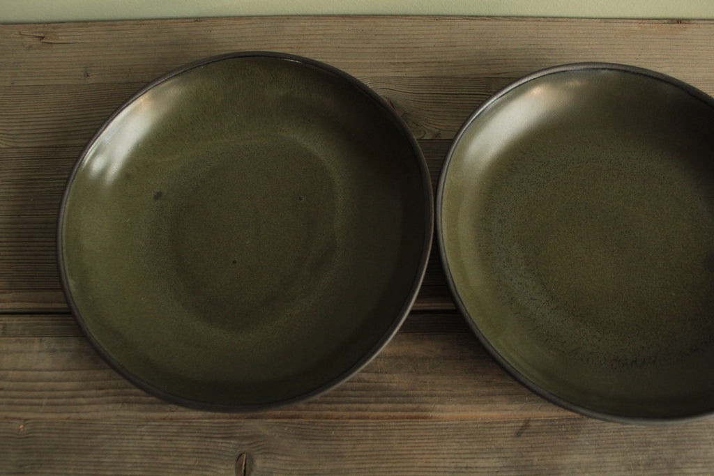 Semi-deep plate (Olive green)