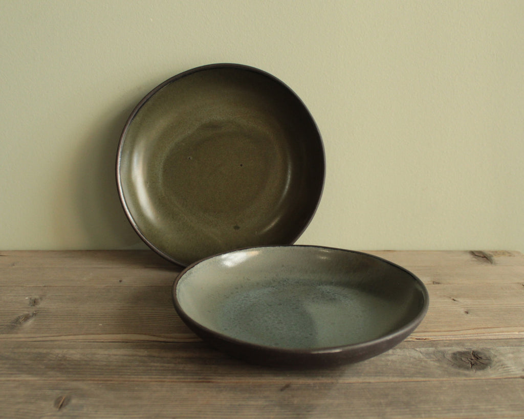 Semi-deep plate (Olive green)