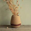 Desert sand vase with red stripe