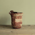 Crumbled red lava vase