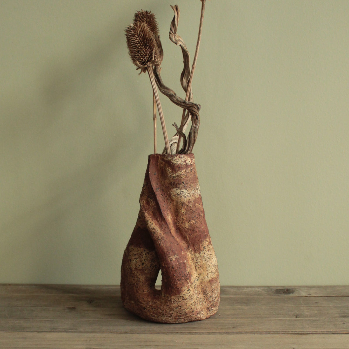 Red cave vase