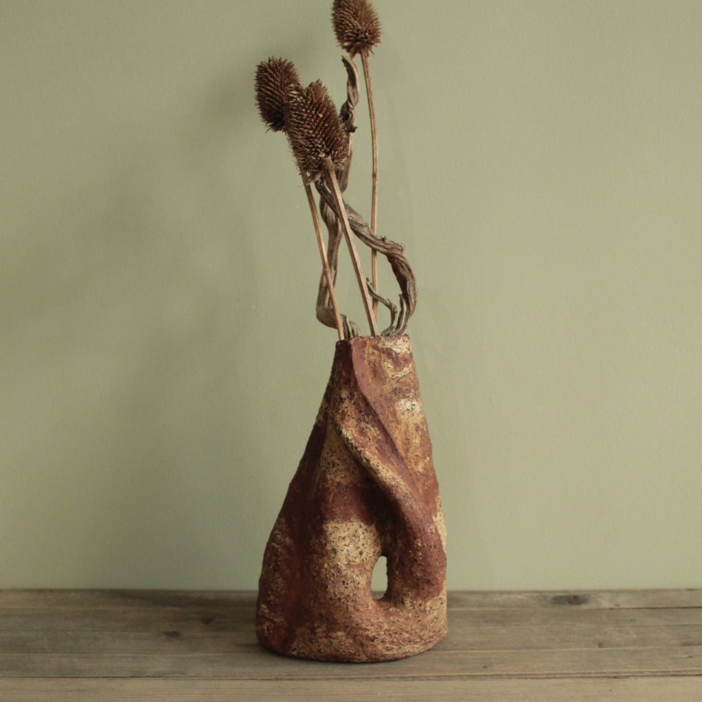 Red cave vase