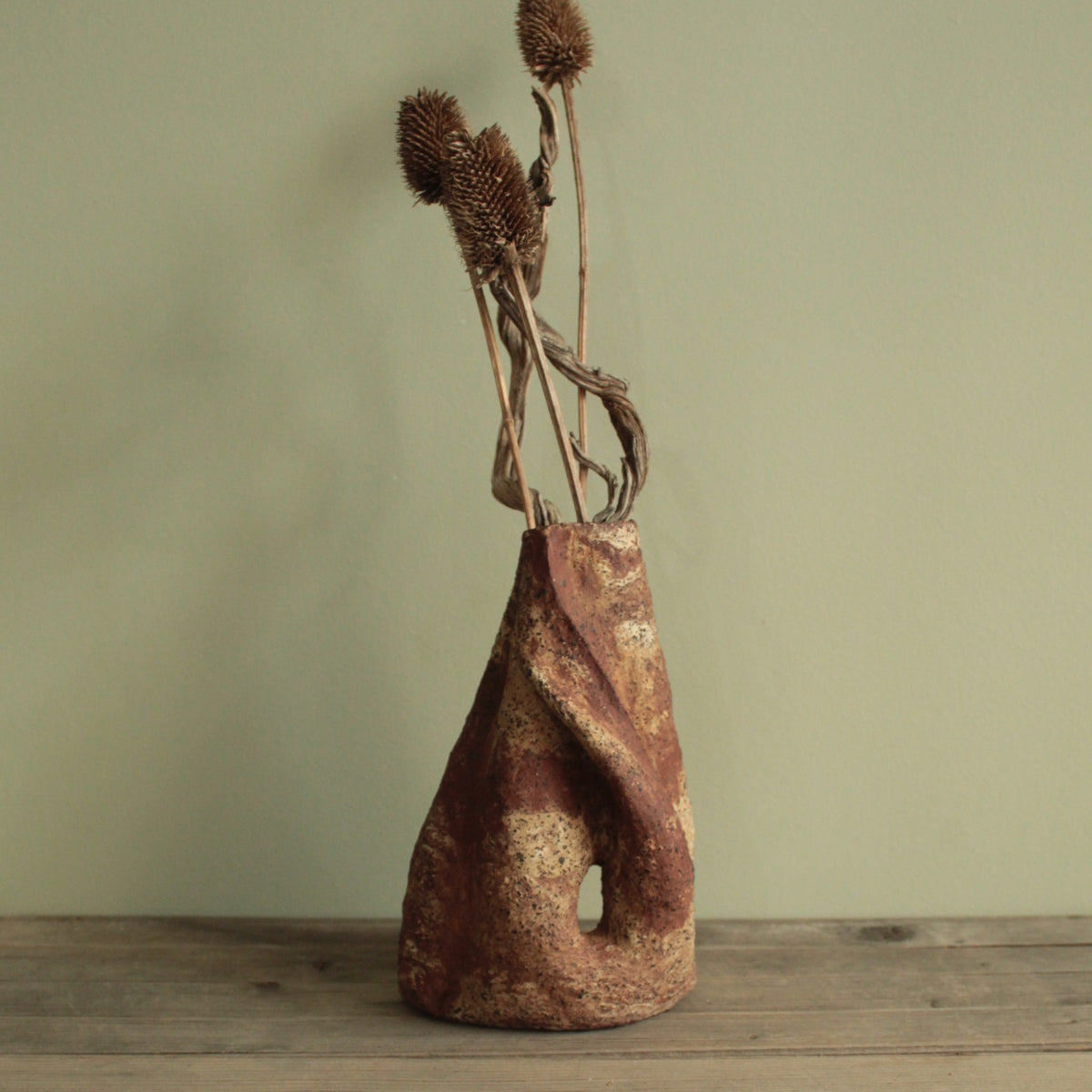Red cave vase