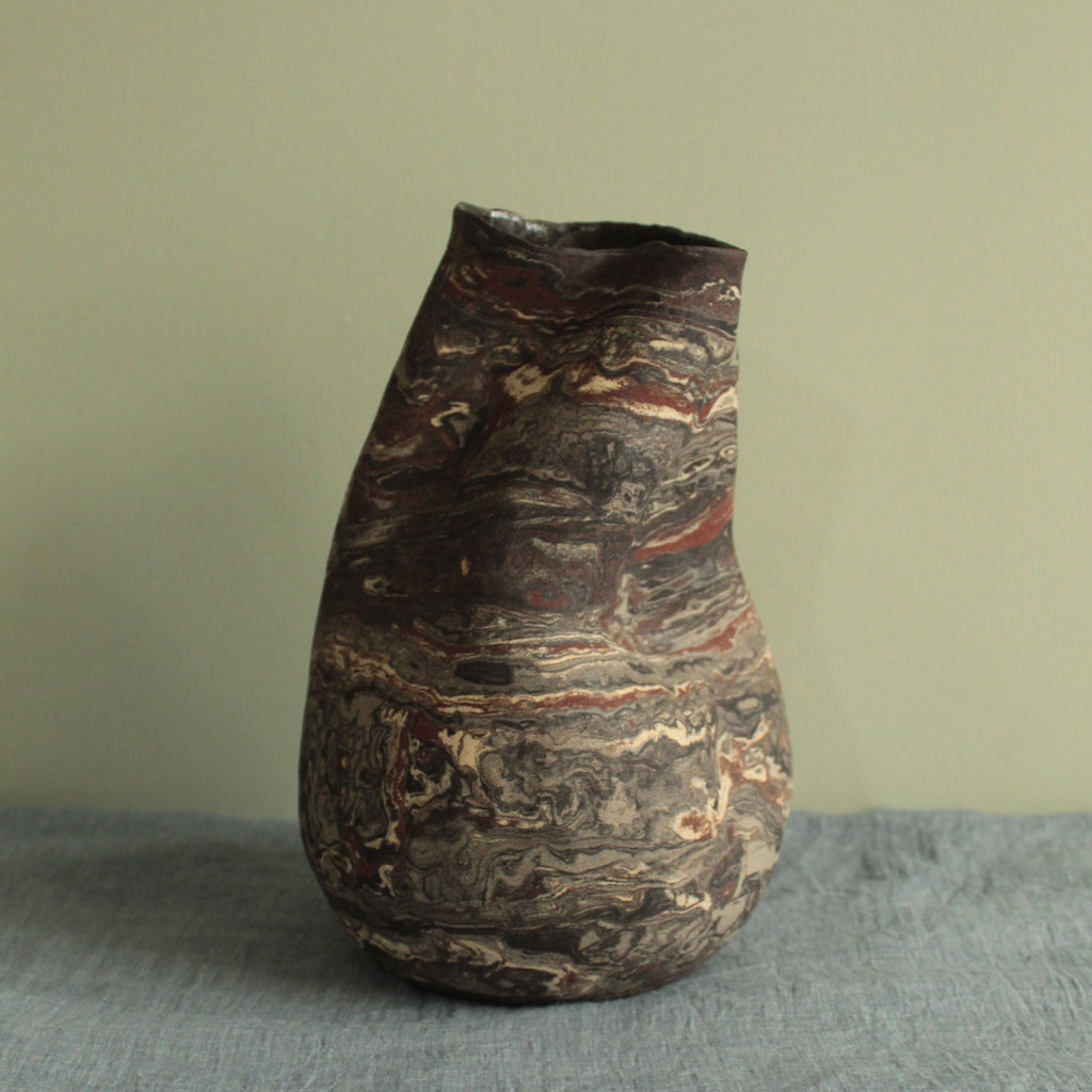 Crumpled geology vase
