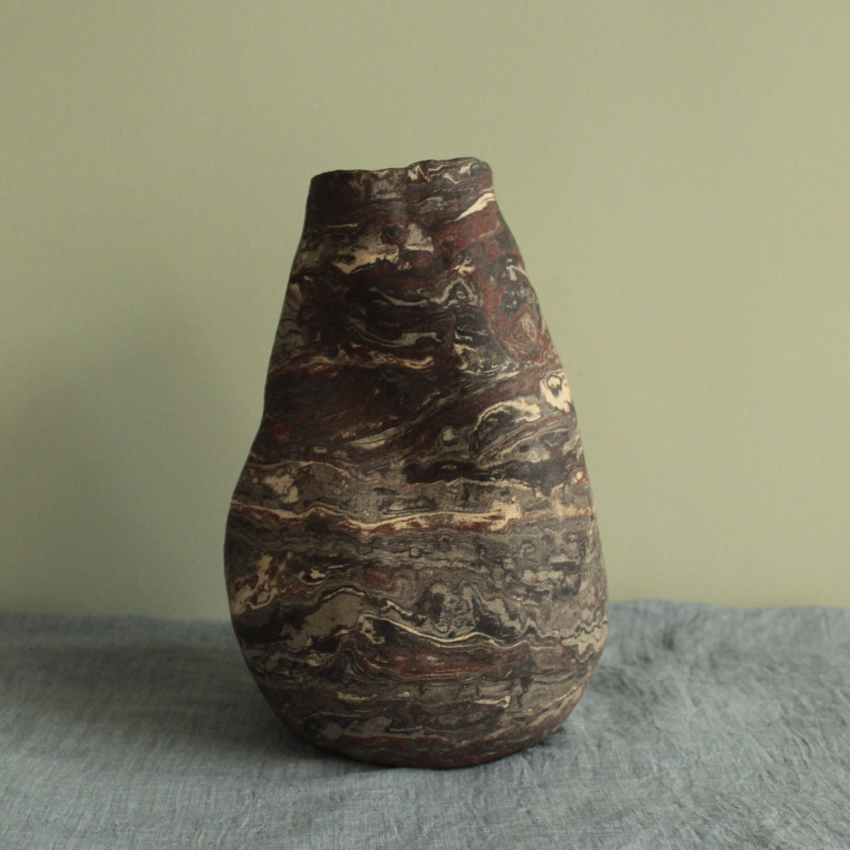 Crumpled geology vase