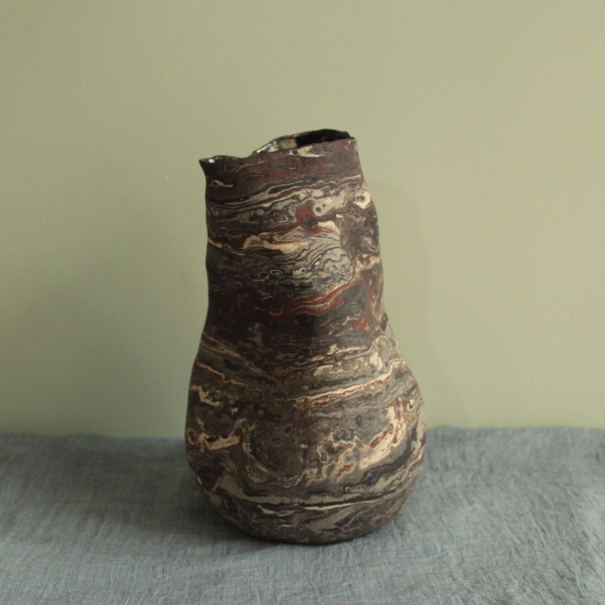 Crumpled geology vase