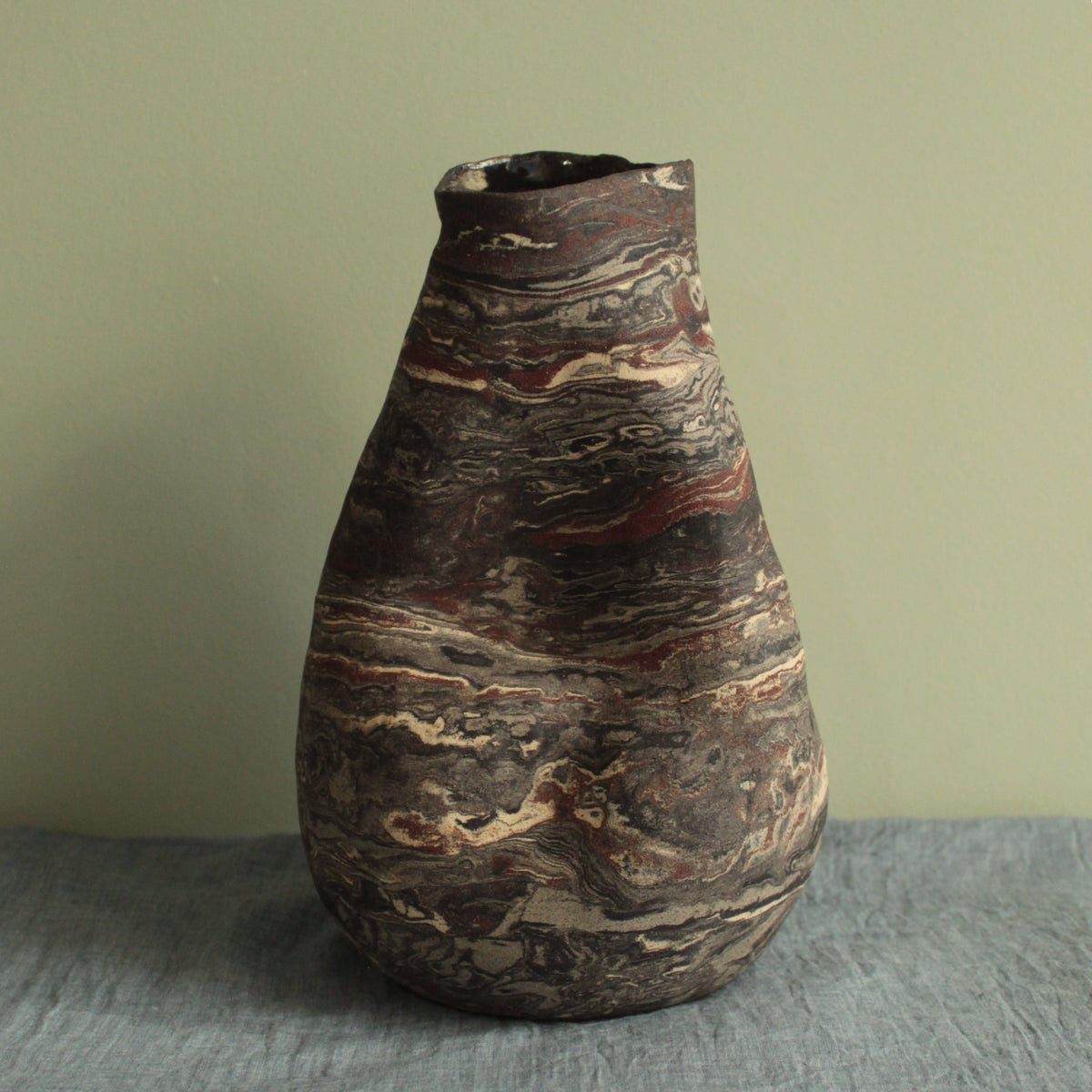 Crumpled geology vase