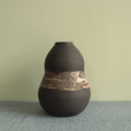 Double bellied vase with geology stripe
