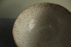 Beige bowl with silky white glaze
