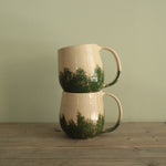Load image into Gallery viewer, 400ml White mug with blue or green design
