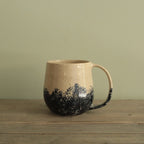 400ml White mug with blue or green design