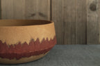 Red stripe serving bowl