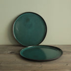 Botanical green dinner plate