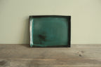 Rectangular serving platter - botanical green