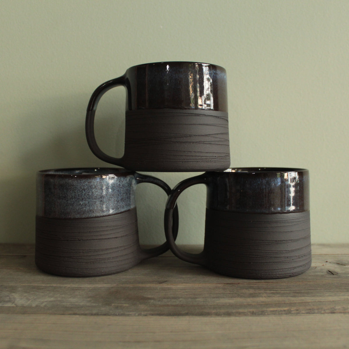 300ml Textured fog blue mug