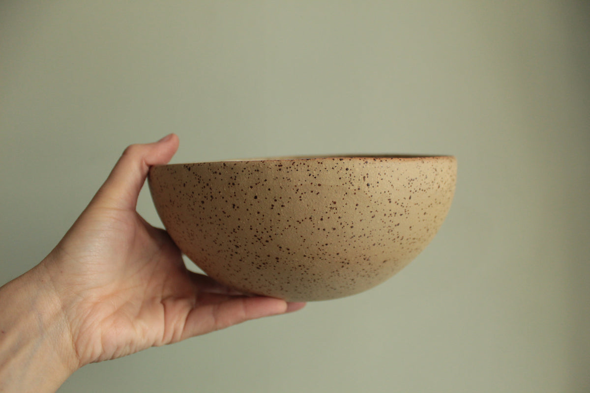 Yellow bowl with silky white glaze