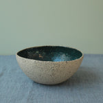 Load image into Gallery viewer, Beige bowl with botanical green glaze
