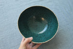 Load image into Gallery viewer, Beige bowl with botanical green glaze
