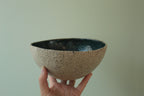 Beige bowl with botanical green glaze