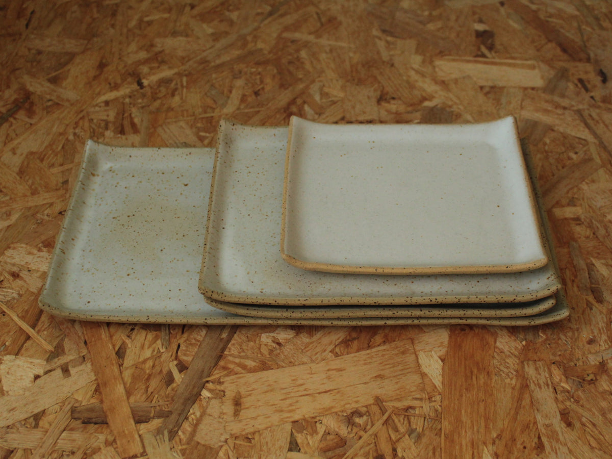 Rectangular serving platter - white speckled