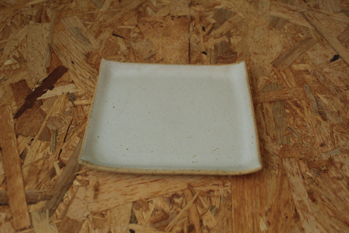 Rectangular serving platter - white speckled