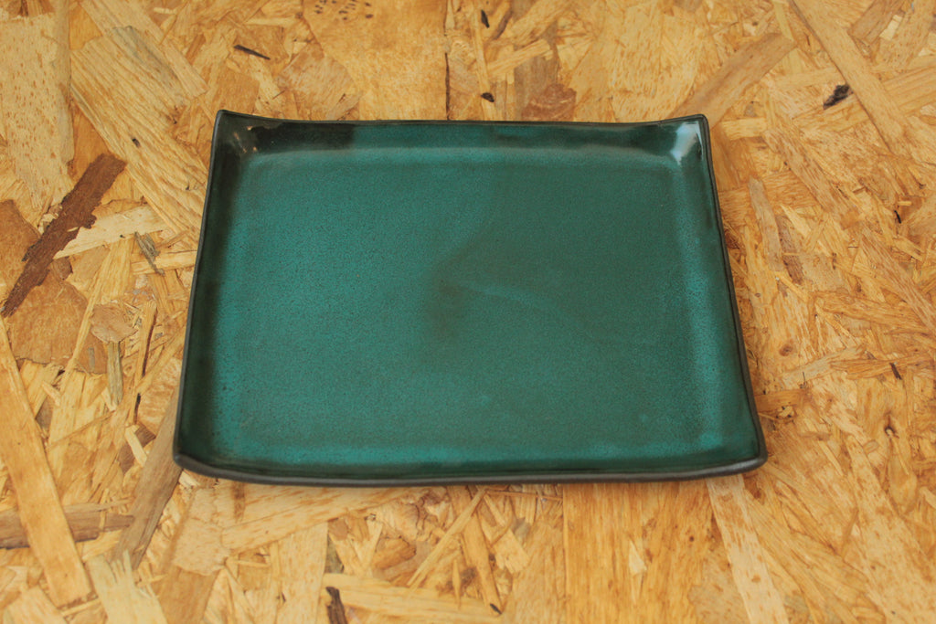 Rectangular serving platter - botanical green