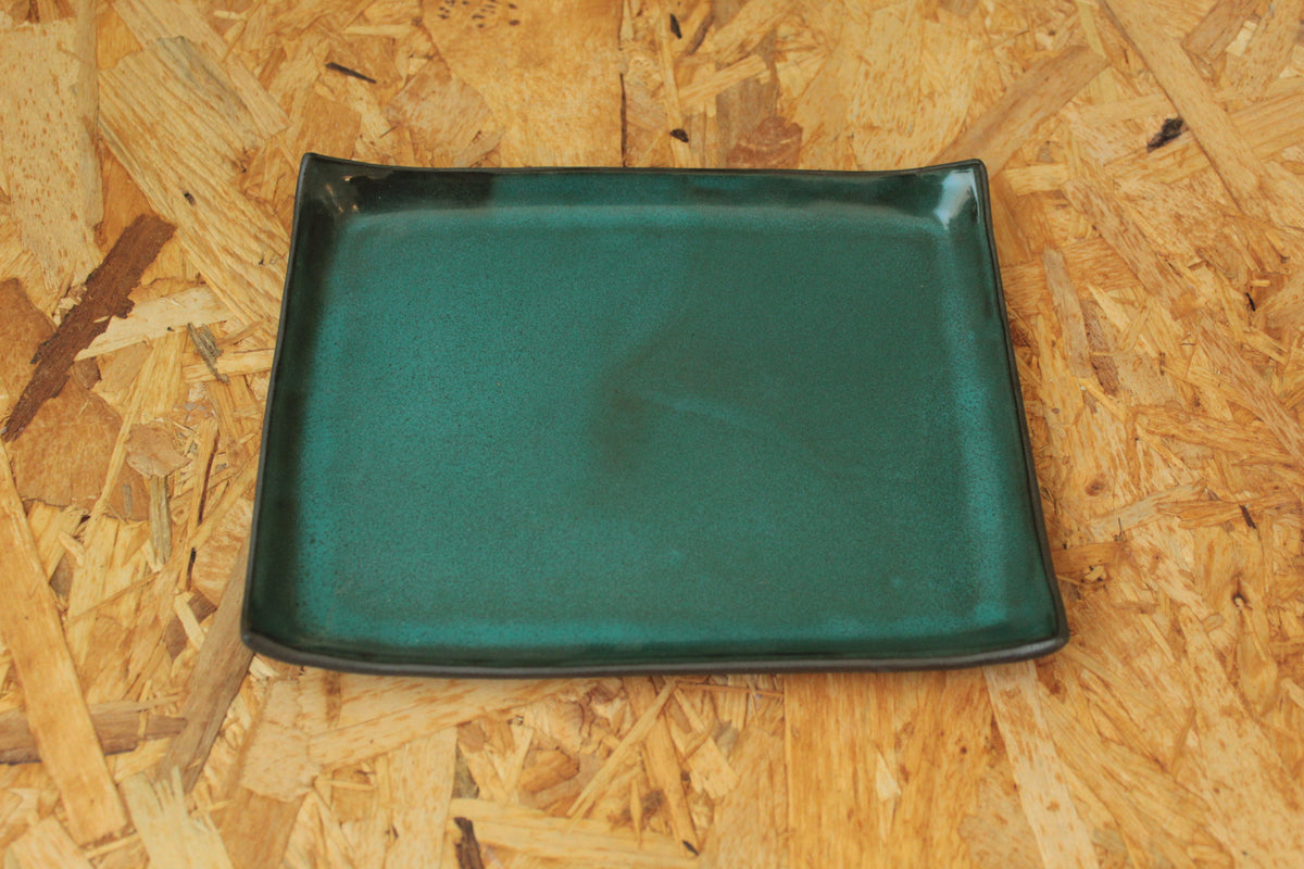 Rectangular serving platter - botanical green