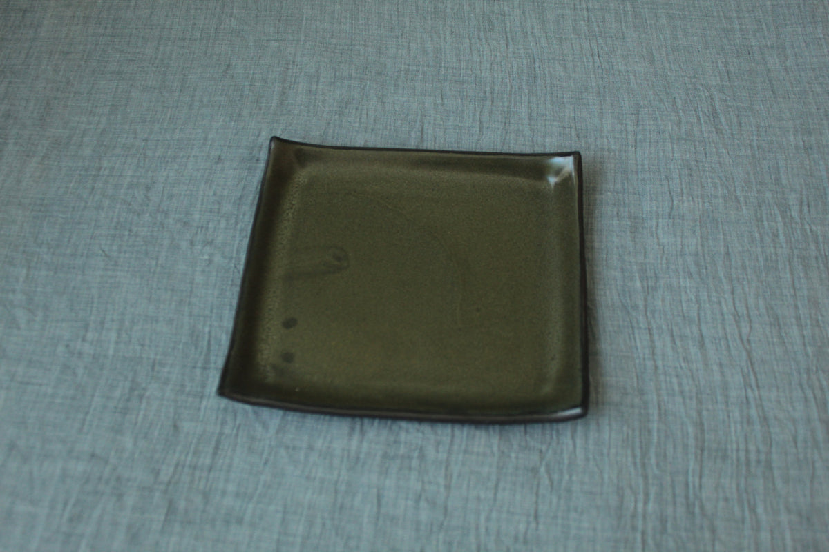 Rectangular serving platter - olive green