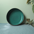 Brown and botanical green serving bowl Extra Large
