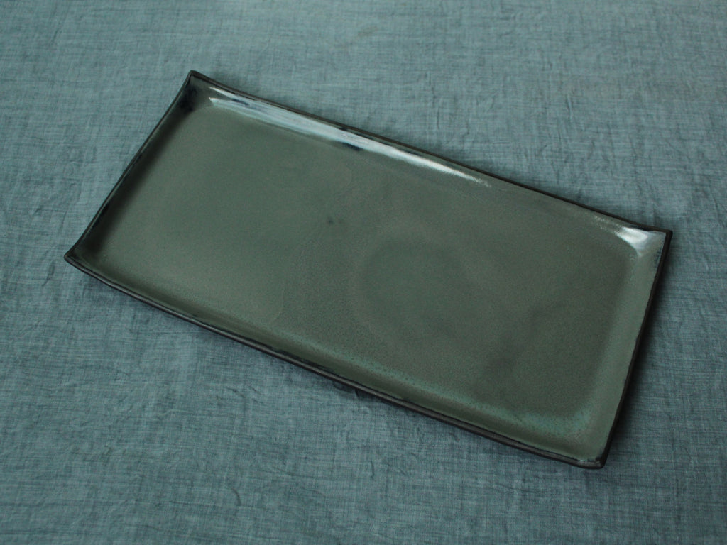 Rectangular serving platter - dark sage