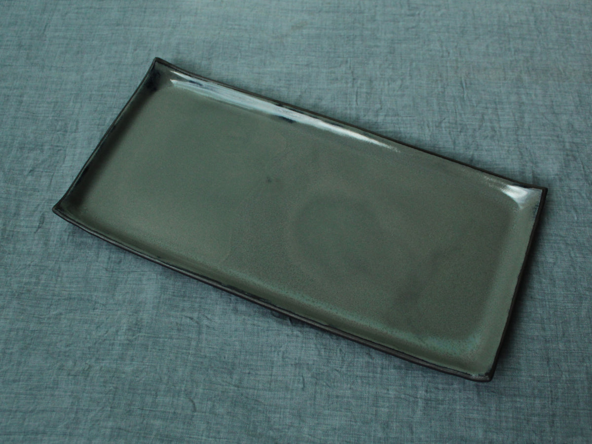 Rectangular serving platter - dark sage