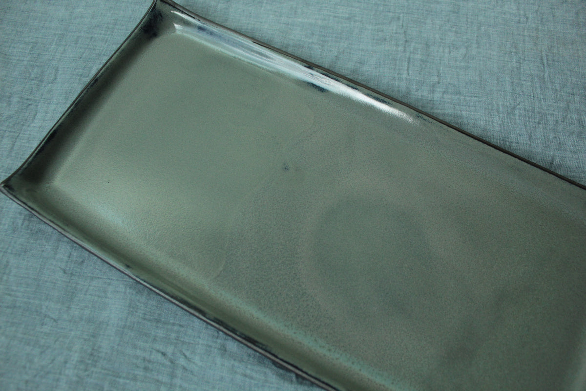 Rectangular serving platter - dark sage