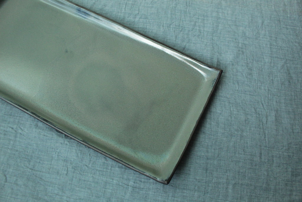 Rectangular serving platter - dark sage