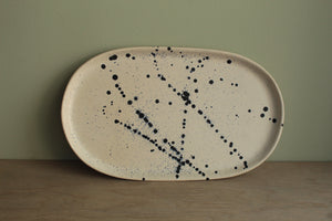 Oval platter with splashes