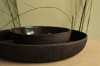 Black platter with texture