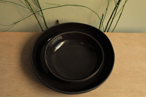 Black platter with texture