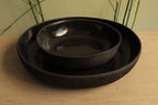 Black platter with texture