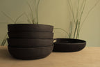 Black deep plate with texture