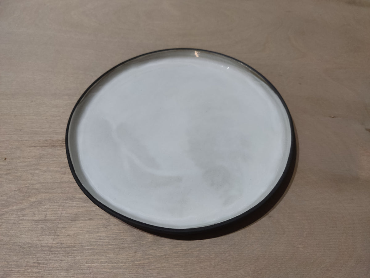 Black and white dinner plate
