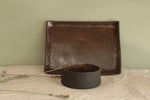 Load image into Gallery viewer, Set of serving platter and bowl - brown
