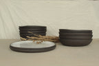 Black and white dinner plate