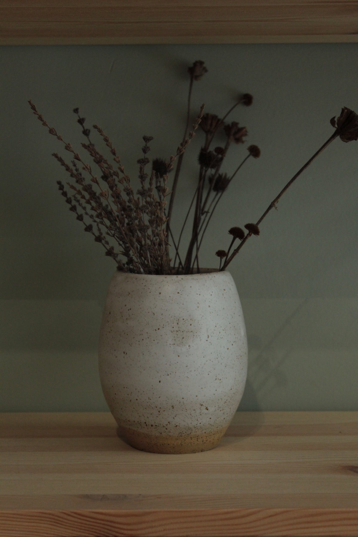White speckled vase - small